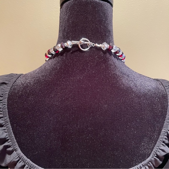 Y2k Ruby crystal beaded necklace set - Picture 5 of 5